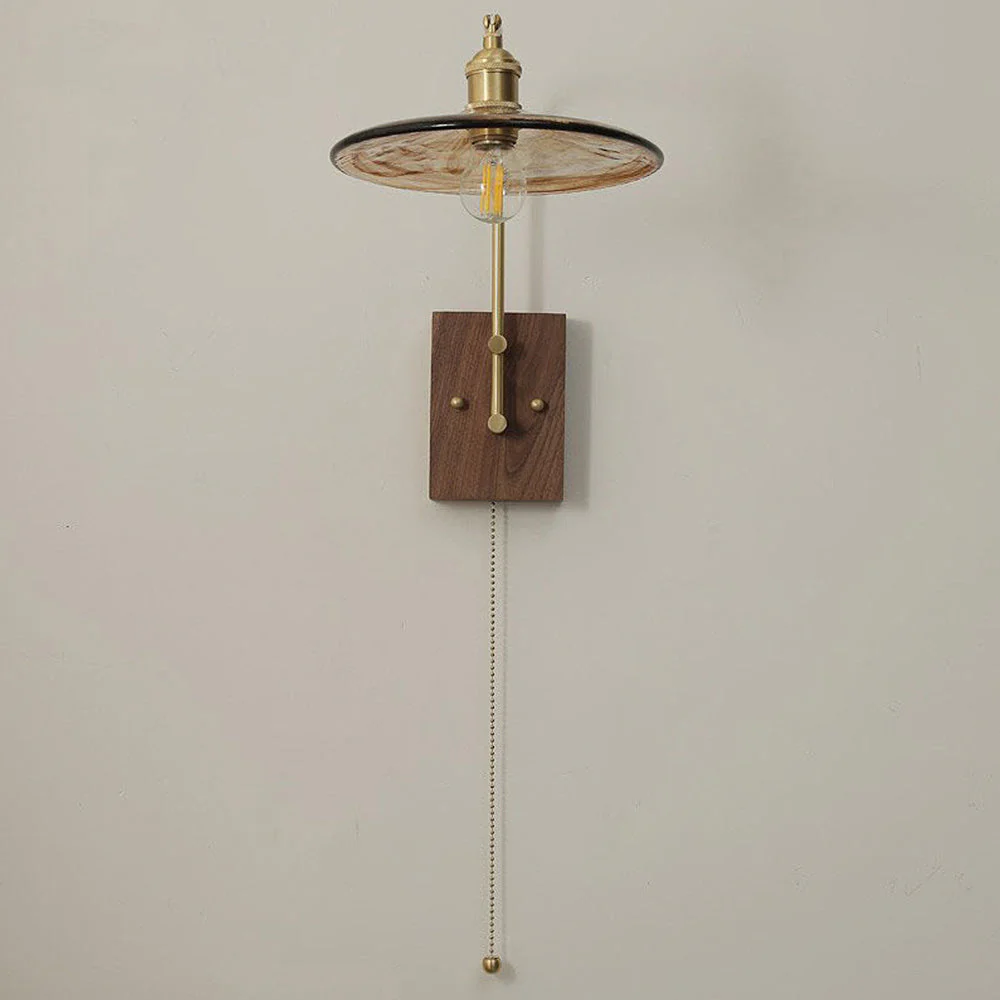 Mid-Century Brown Clear Glass Wall Light - Image 14