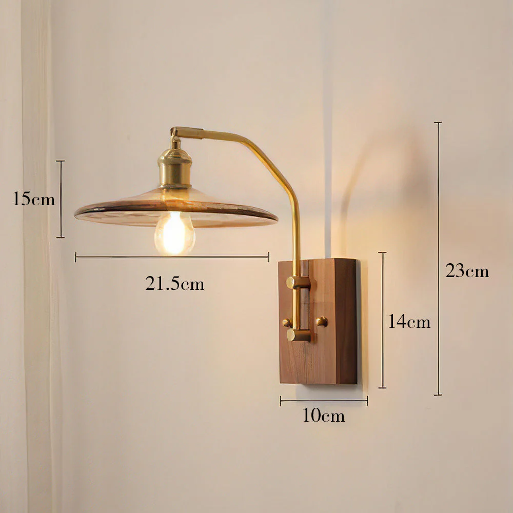 Mid-Century Brown Clear Glass Wall Light - Image 19