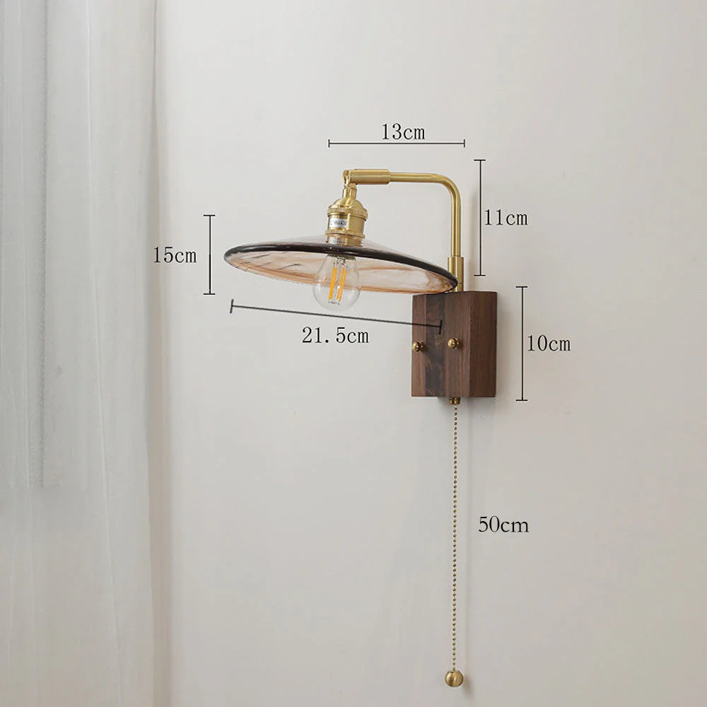 Mid-Century Brown Clear Glass Wall Light - Image 7