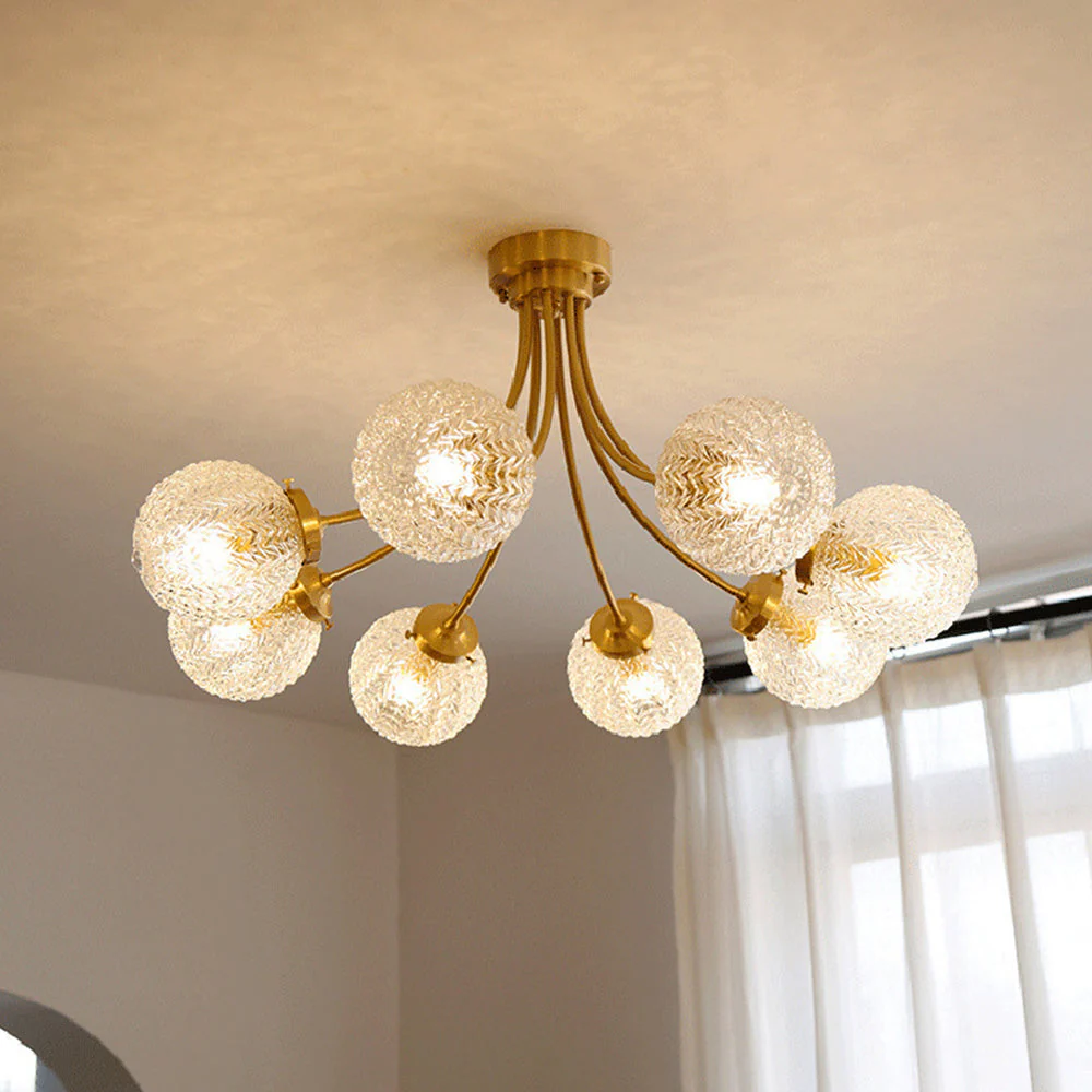 Mid Century Circle Metal Chandelier For Living Room - Image 4