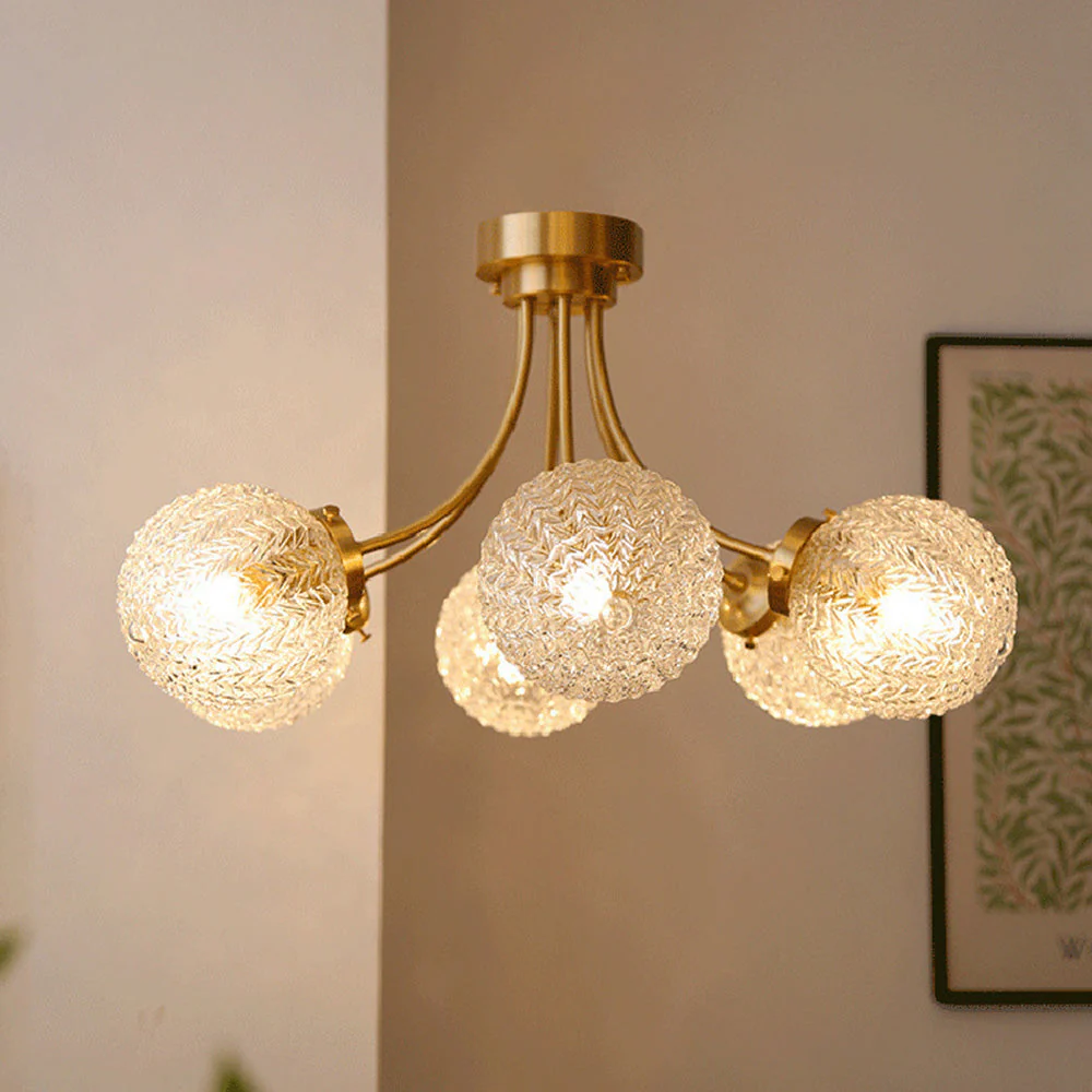 Mid Century Circle Metal Chandelier For Living Room - Image 5