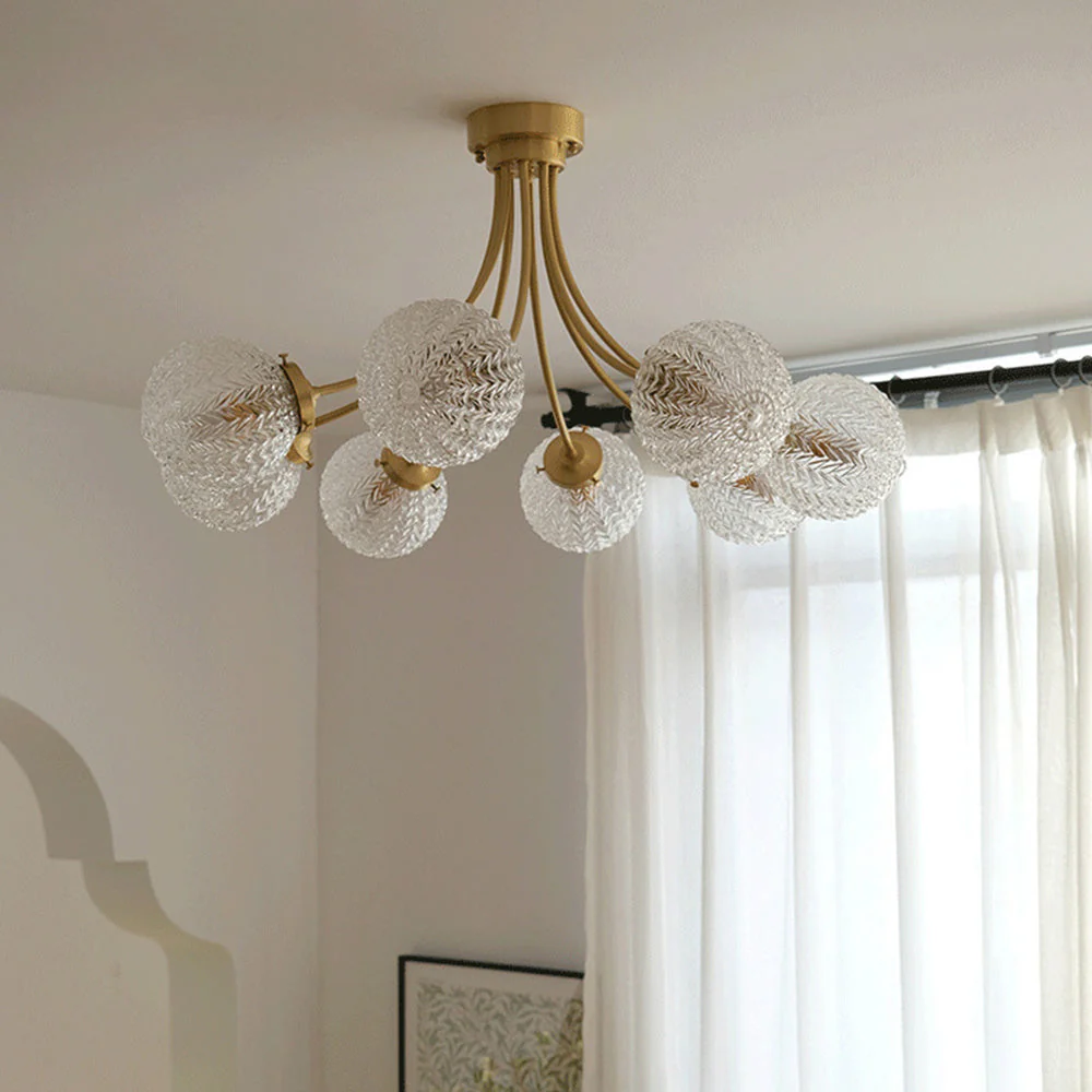Mid Century Circle Metal Chandelier For Living Room - Image 8