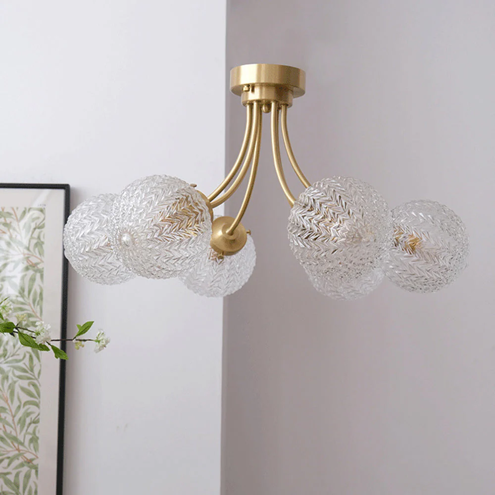 Mid Century Circle Metal Chandelier For Living Room - Image 9