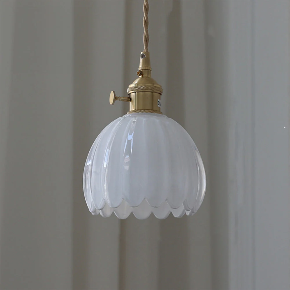 Mid-Century Flower Shade Clear Pendant Light - Image 11