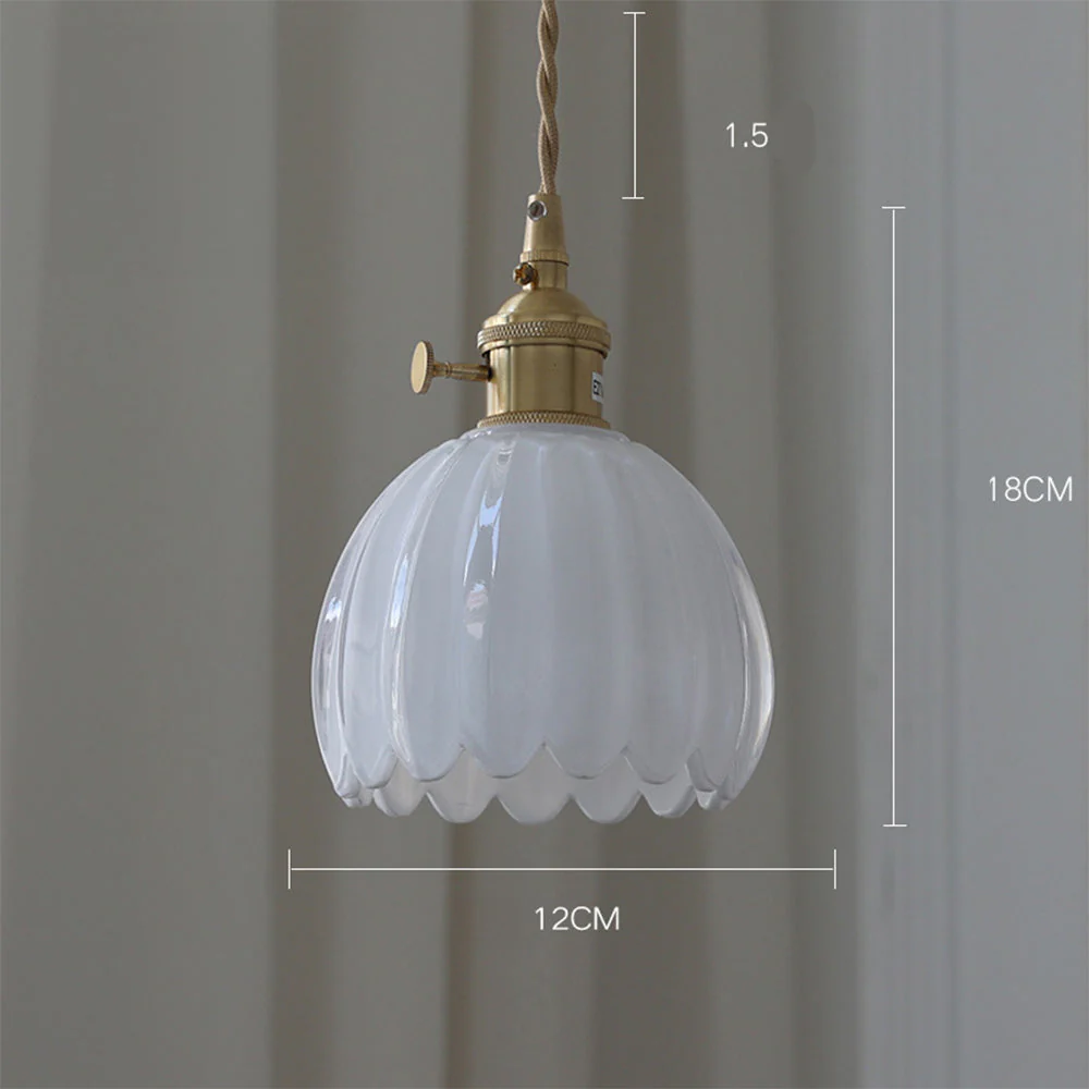 Mid-Century Flower Shade Clear Pendant Light - Image 12