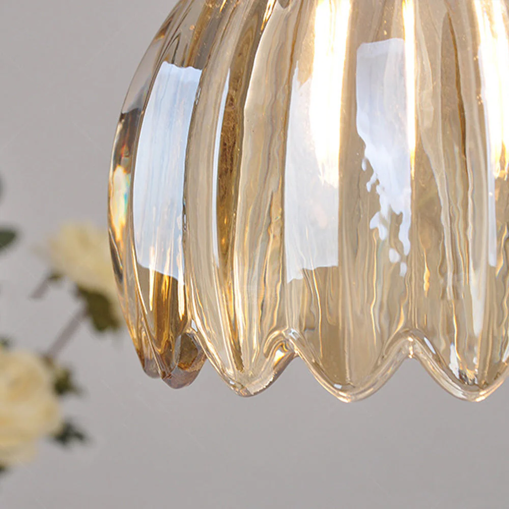 Mid-Century Flower Shade Clear Pendant Light - Image 19