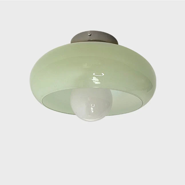 Mid Century Glass Semi Flush Mount Ceiling Lamp - Image 10