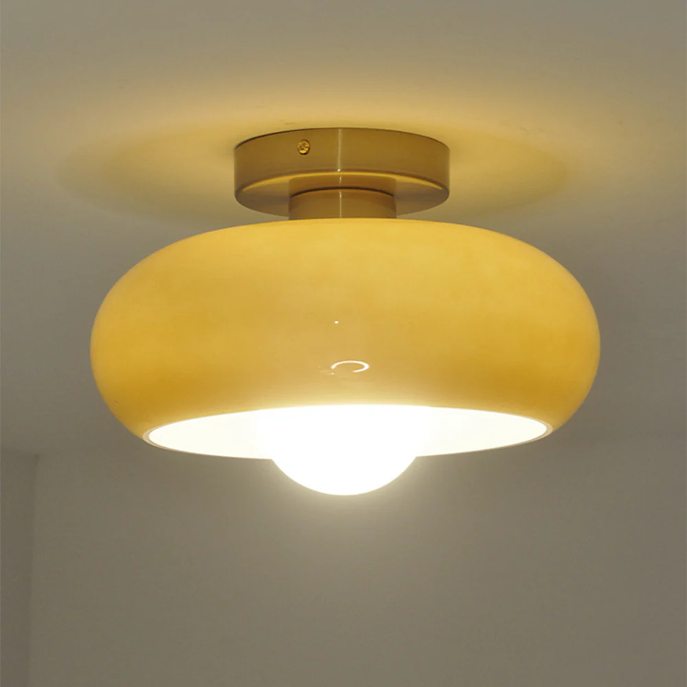 Mid Century Glass Semi Flush Mount Ceiling Lamp - Image 13