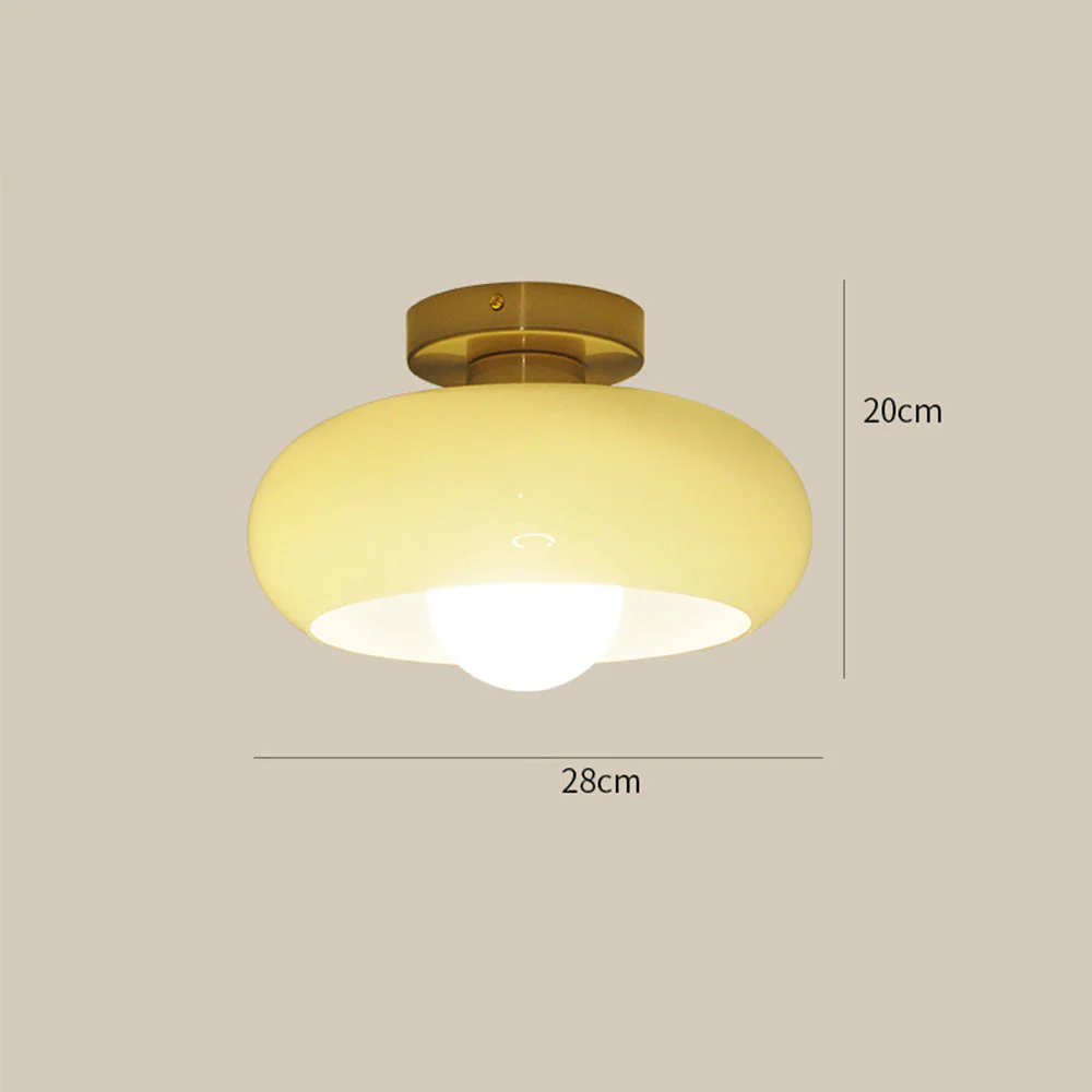 Mid Century Glass Semi Flush Mount Ceiling Lamp - Image 25