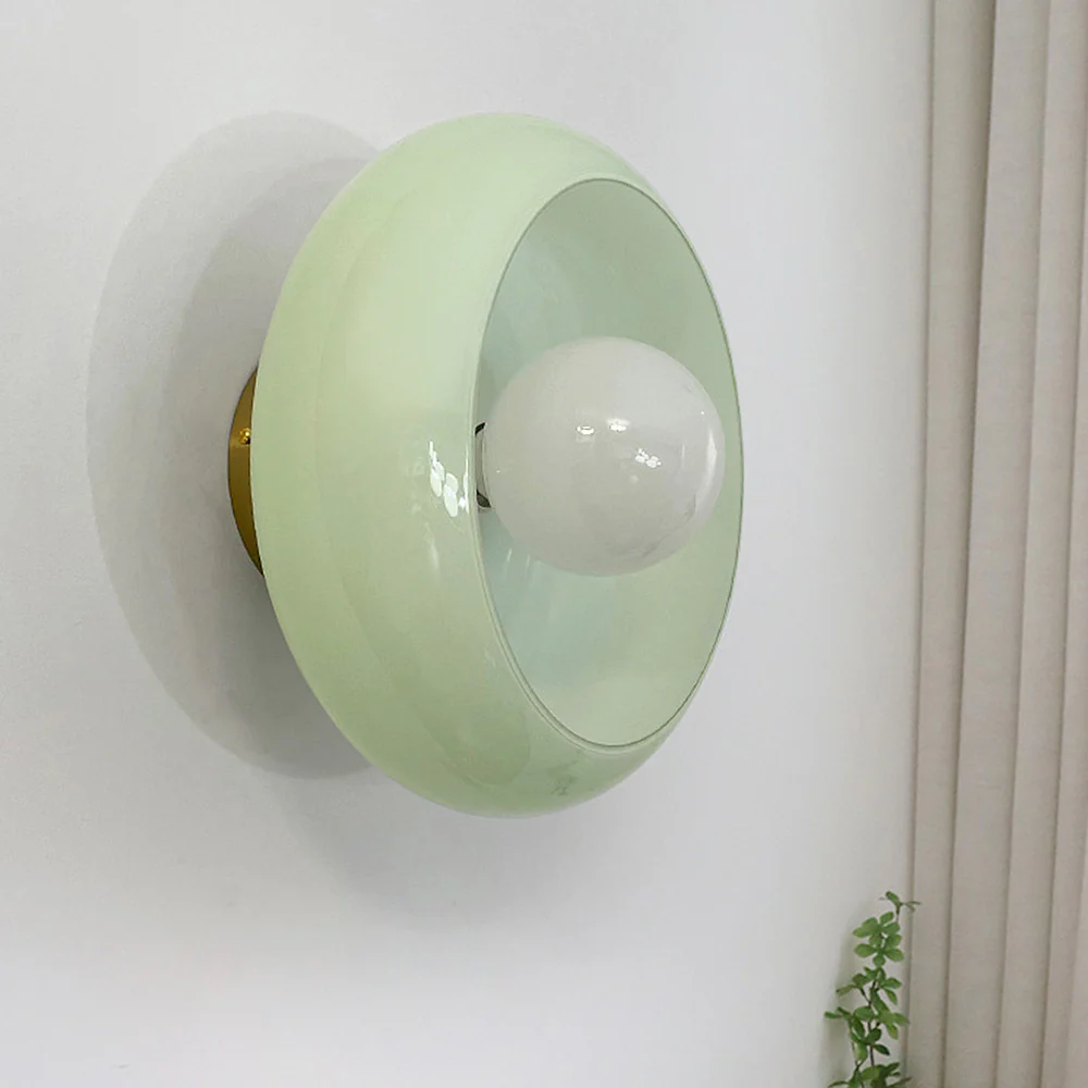 Mid Century Glass Semi Flush Mount Ceiling Lamp - Image 5