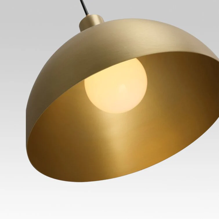 Mid-Century Modern Brass Dome Hanging Pendant Light - Image 20