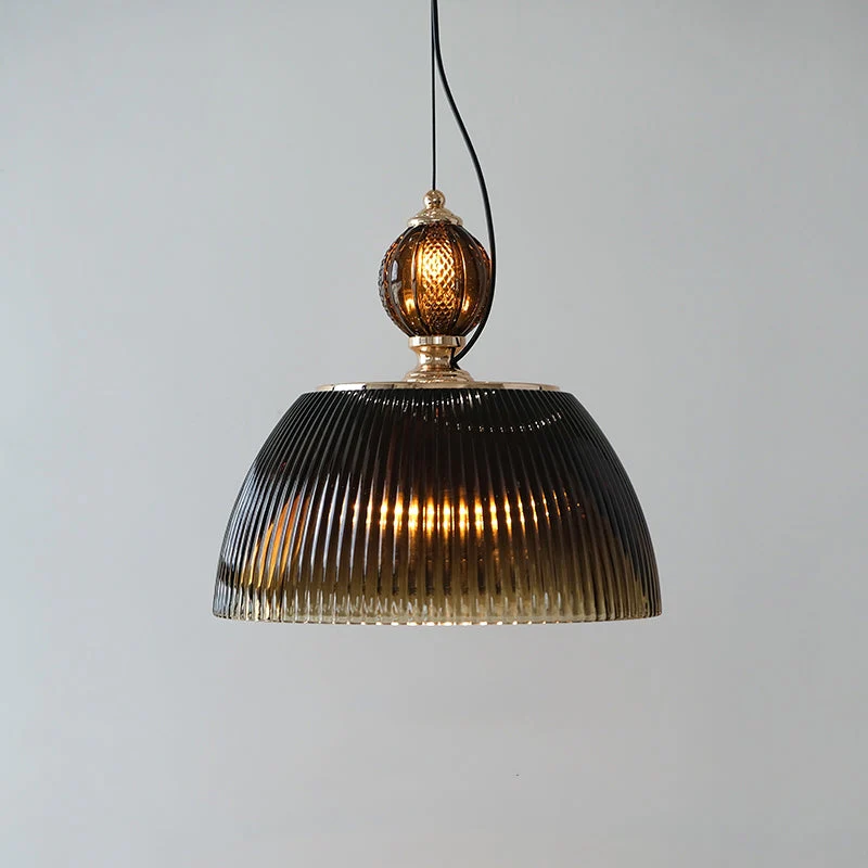Retro-Inspired Green Glass Pendant Light