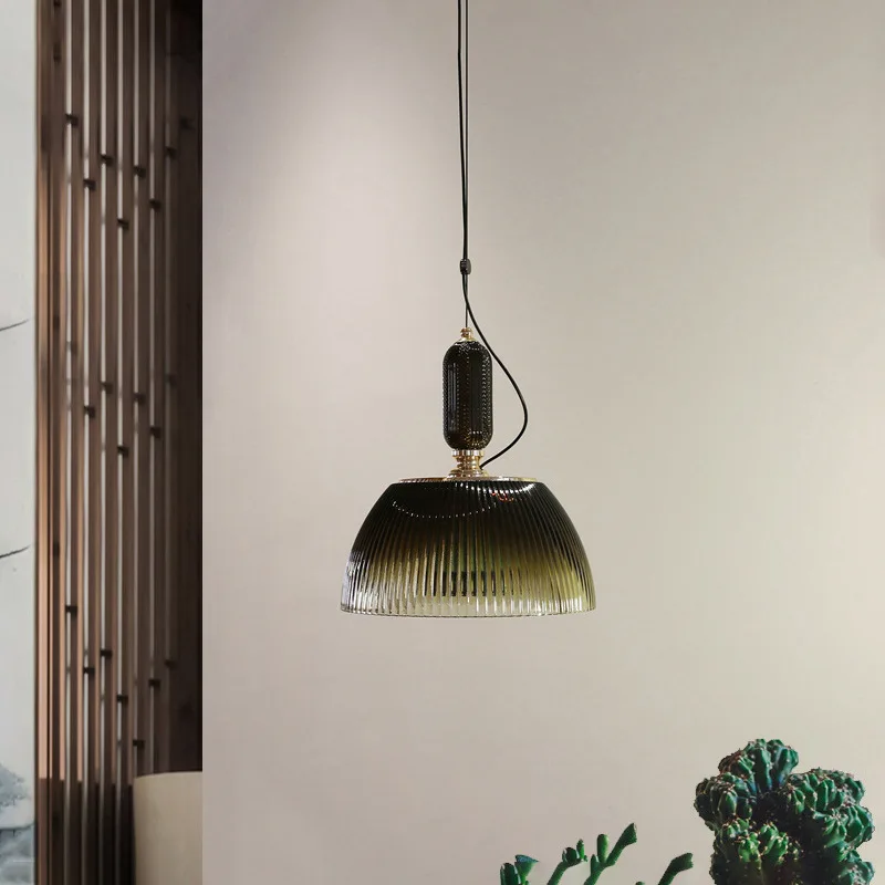 Retro-Inspired Green Glass Pendant Light - Image 7