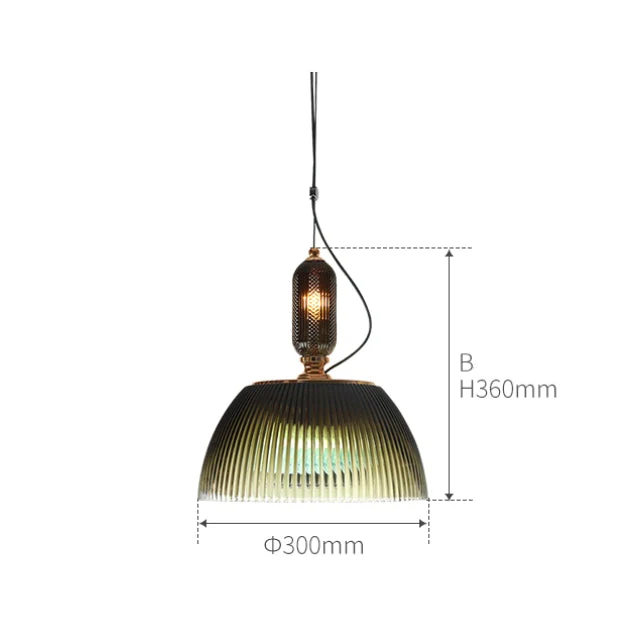 Retro-Inspired Green Glass Pendant Light - Image 9