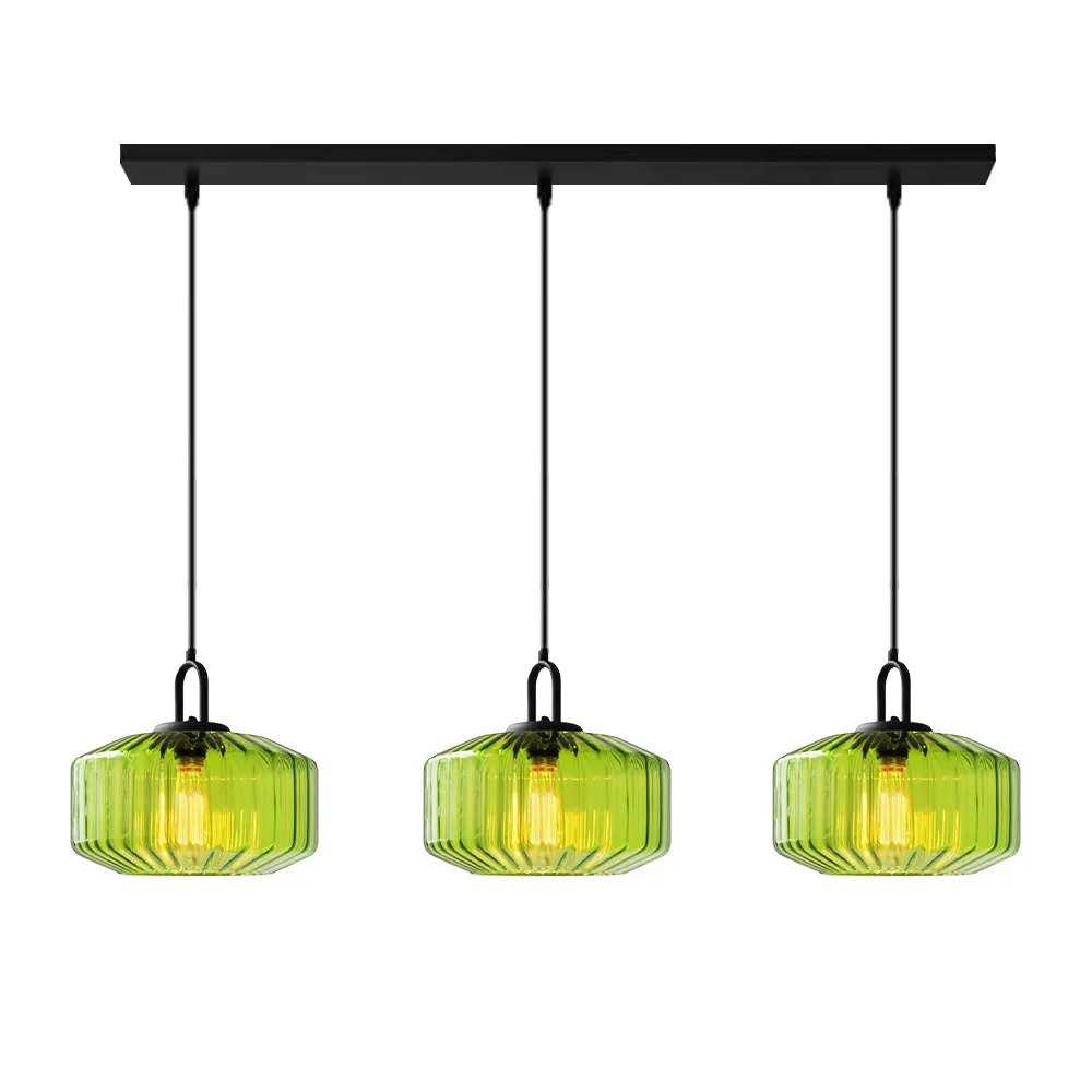 Mid Century Striped Glass Pendant Light - Image 20
