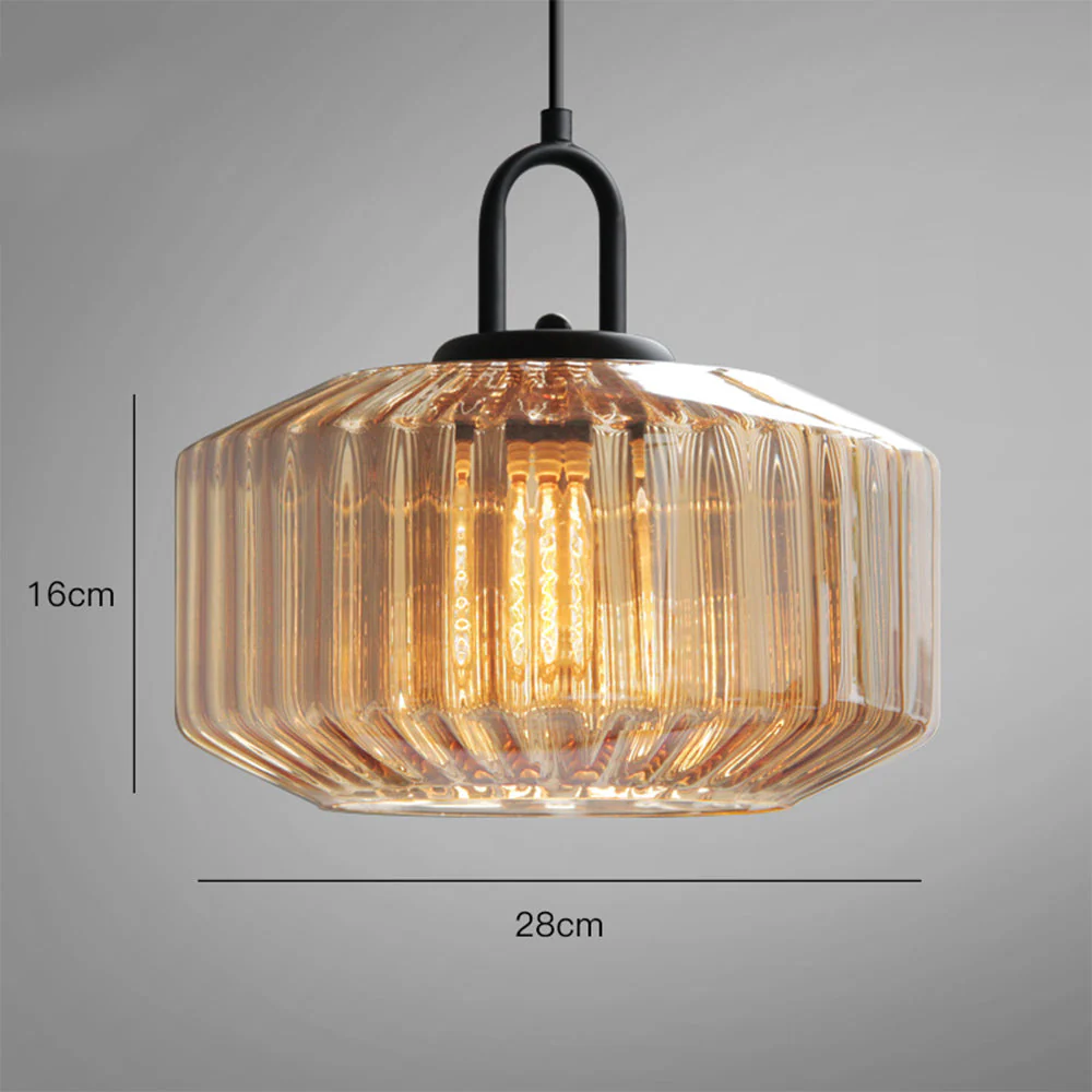 Mid Century Striped Glass Pendant Light - Image 28