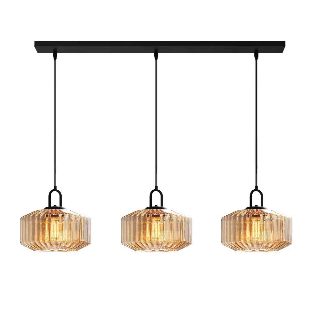 Mid Century Striped Glass Pendant Light - Image 36