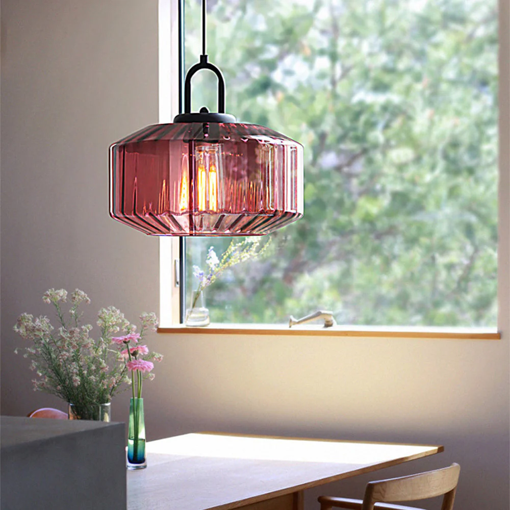 Mid Century Striped Glass Pendant Light - Image 40