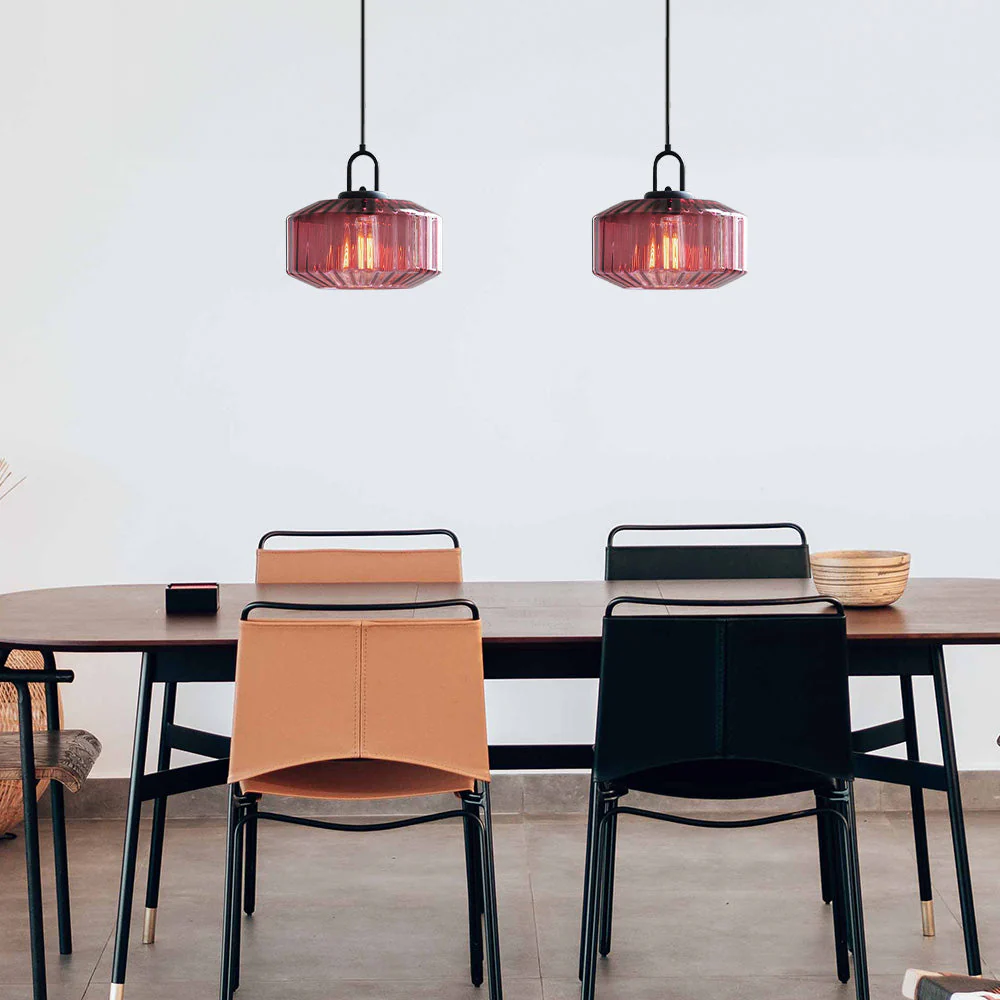 Mid Century Striped Glass Pendant Light - Image 44