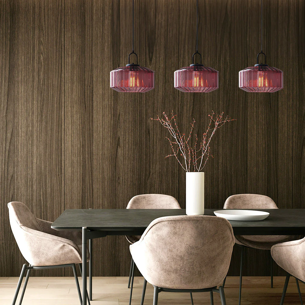 Mid Century Striped Glass Pendant Light - Image 47