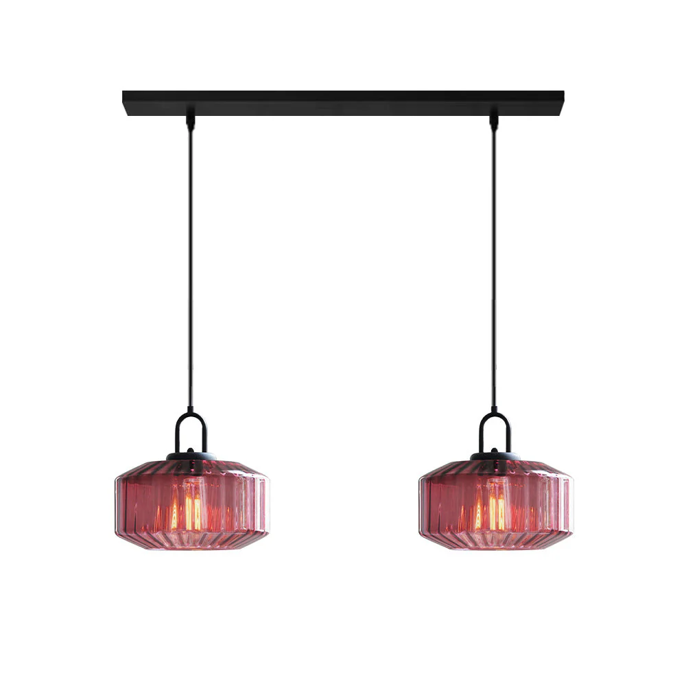 Mid Century Striped Glass Pendant Light - Image 49