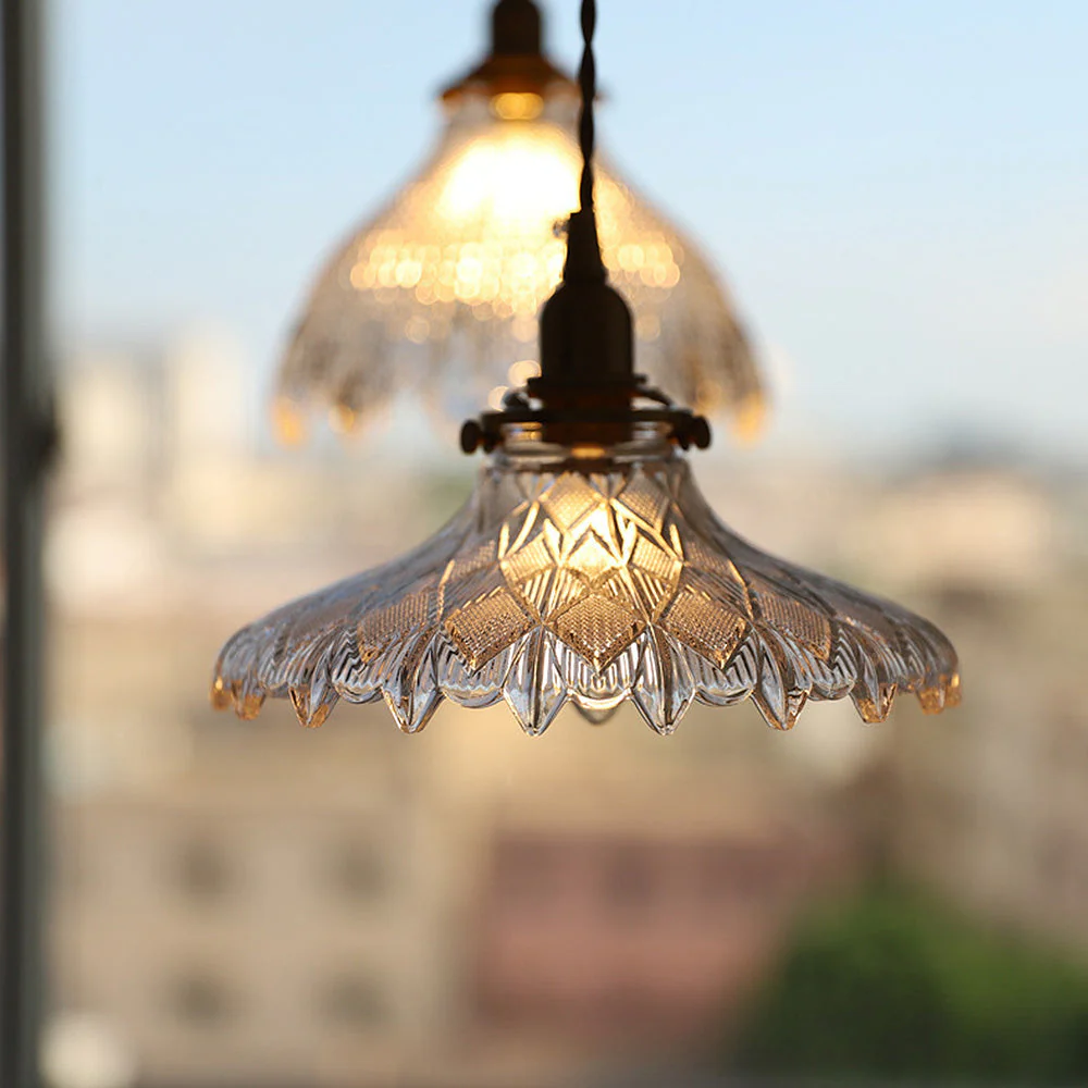 Mid-Century Vintage Glass Disc Pendant Light - Image 3