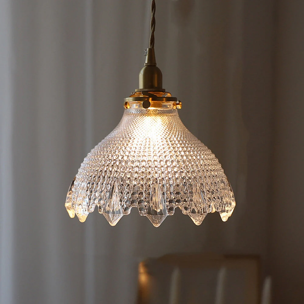 Mid-Century Vintage Glass Disc Pendant Light - Image 4