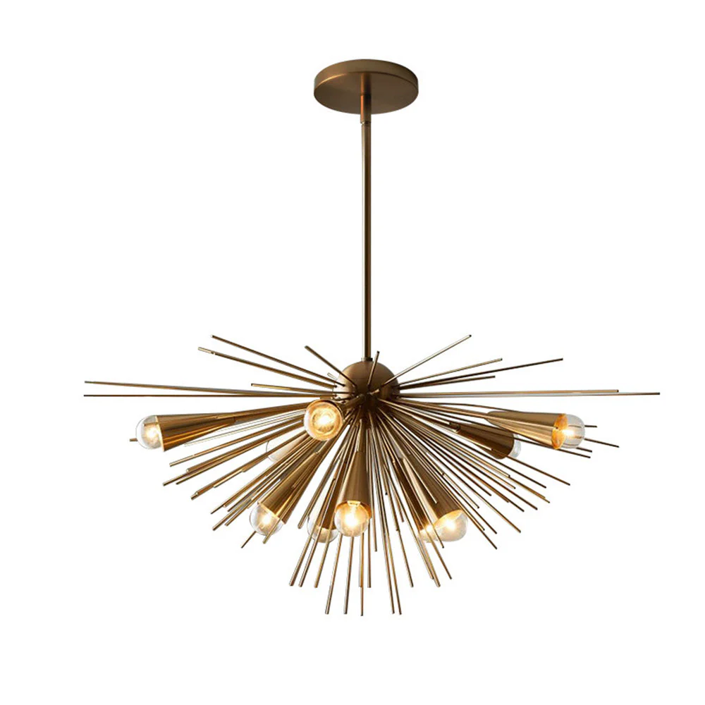 Mid-Century Modernist Brass Chandelier For Living Room - Image 8