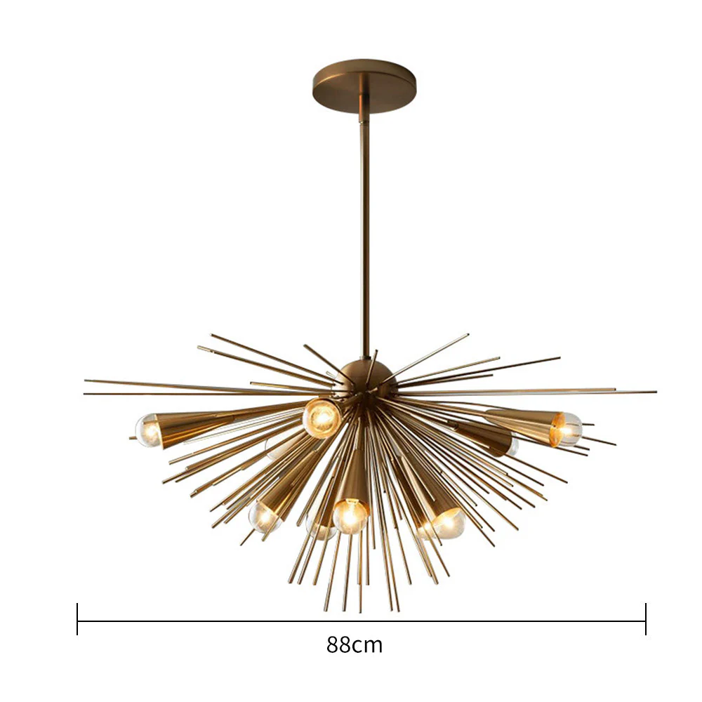 Mid-Century Modernist Brass Chandelier For Living Room - Image 9