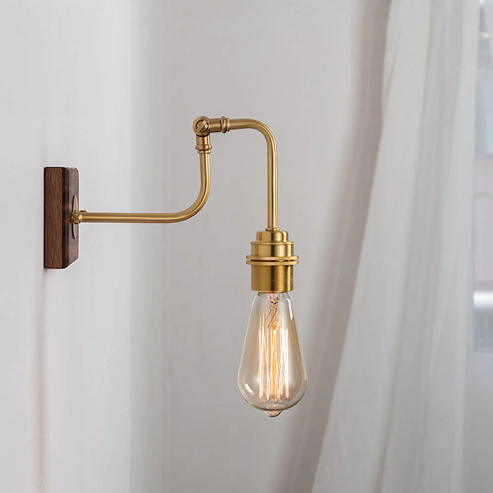 Minimalist Adjustable Brass Industrial Wall Light - Image 4