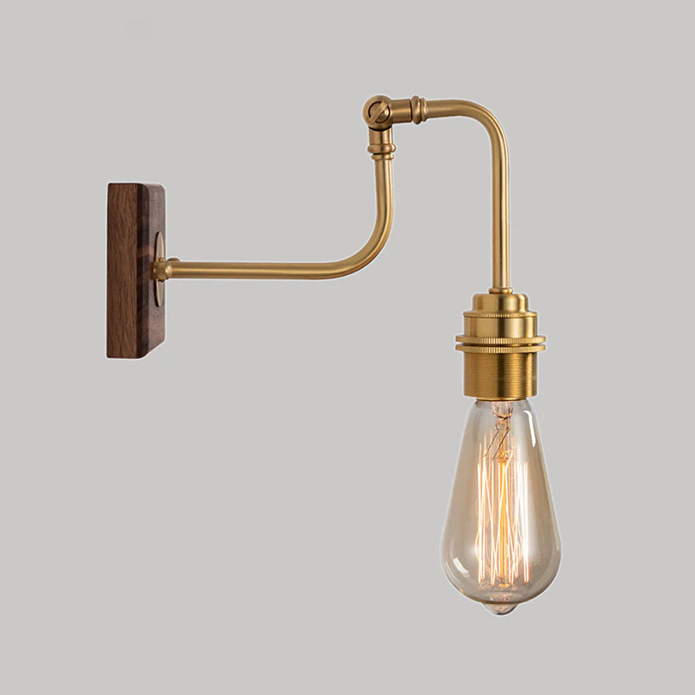 Minimalist Adjustable Brass Industrial Wall Light - Image 5