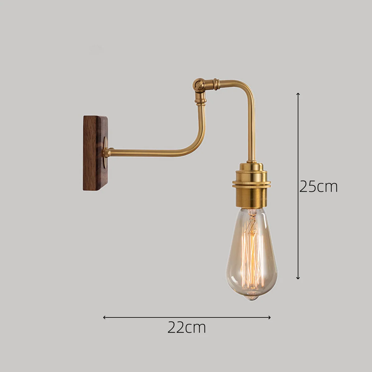 Minimalist Adjustable Brass Industrial Wall Light - Image 9