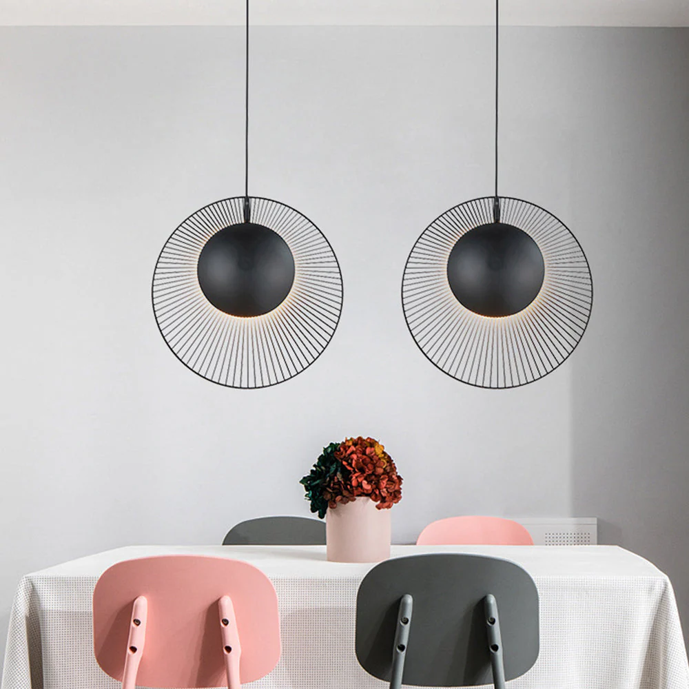 Minimalist Black Metal Pendant Light for Dining Room - Image 3