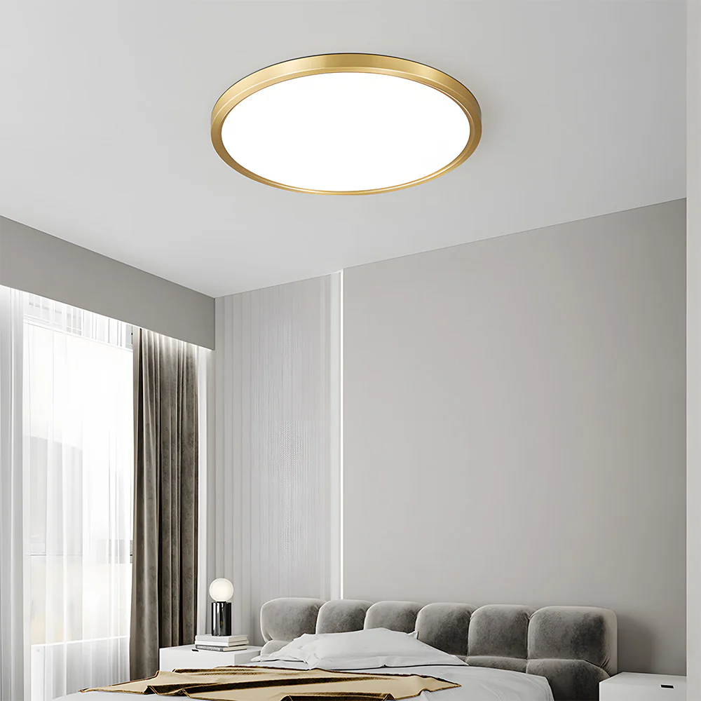 Minimalist Circular Copper LED Ceiling Lamp For Living Room - Image 12
