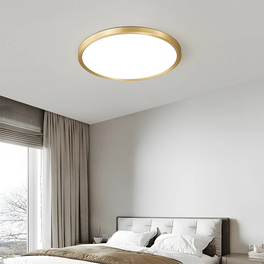 Minimalist Circular Copper LED Ceiling Lamp For Living Room - Image 13
