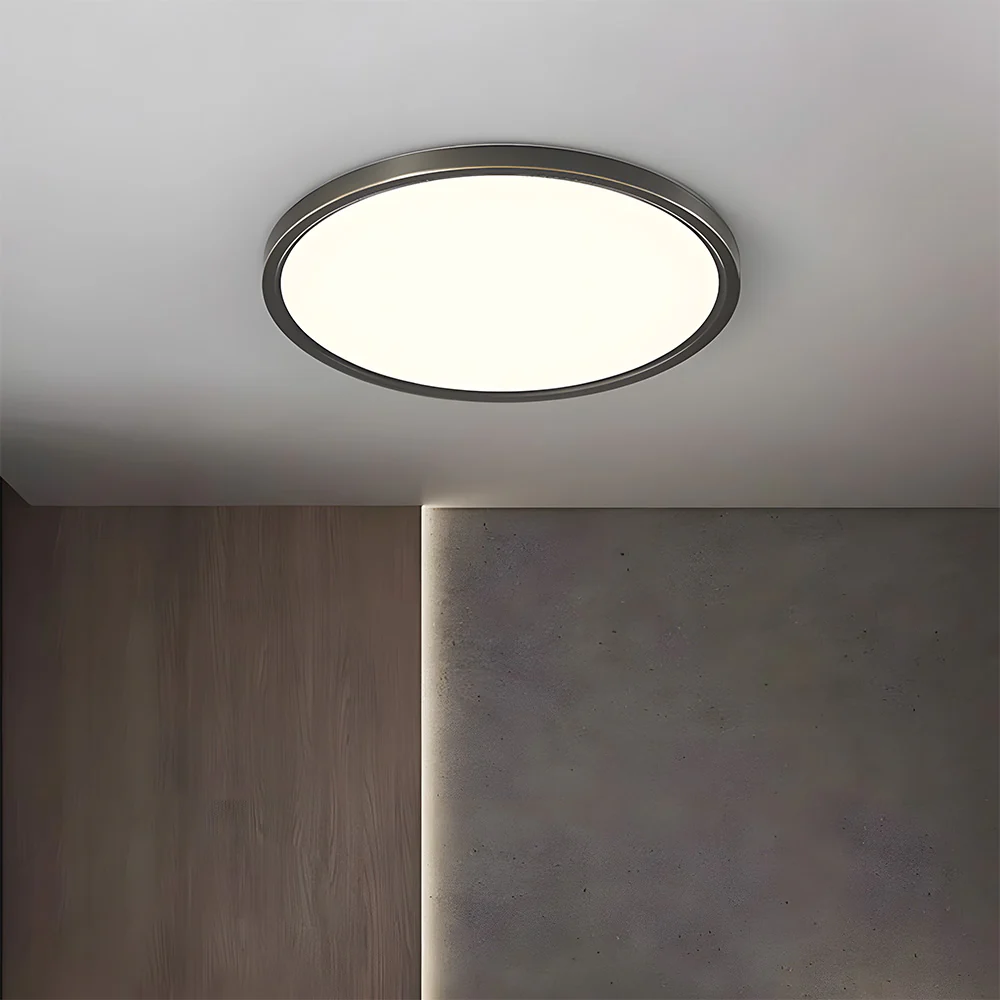 Minimalist Circular Copper LED Ceiling Lamp For Living Room - Image 2