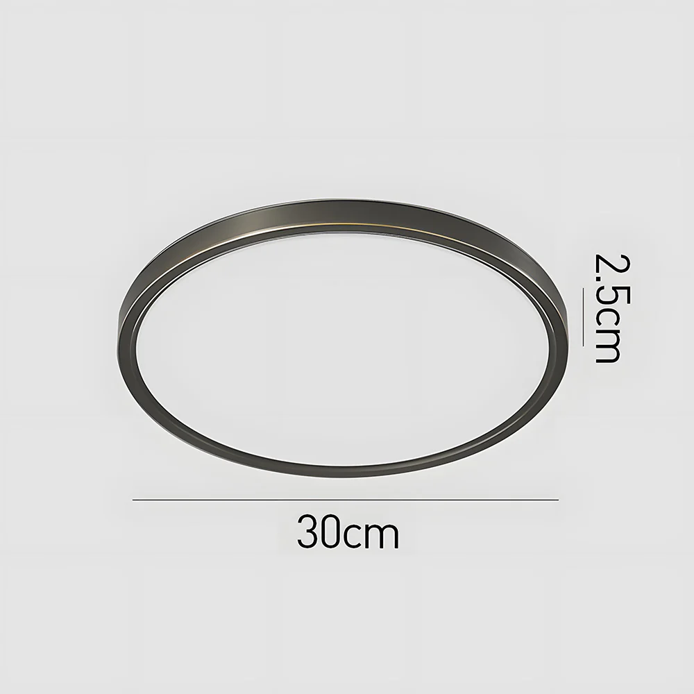 Minimalist Circular Copper LED Ceiling Lamp For Living Room - Image 4