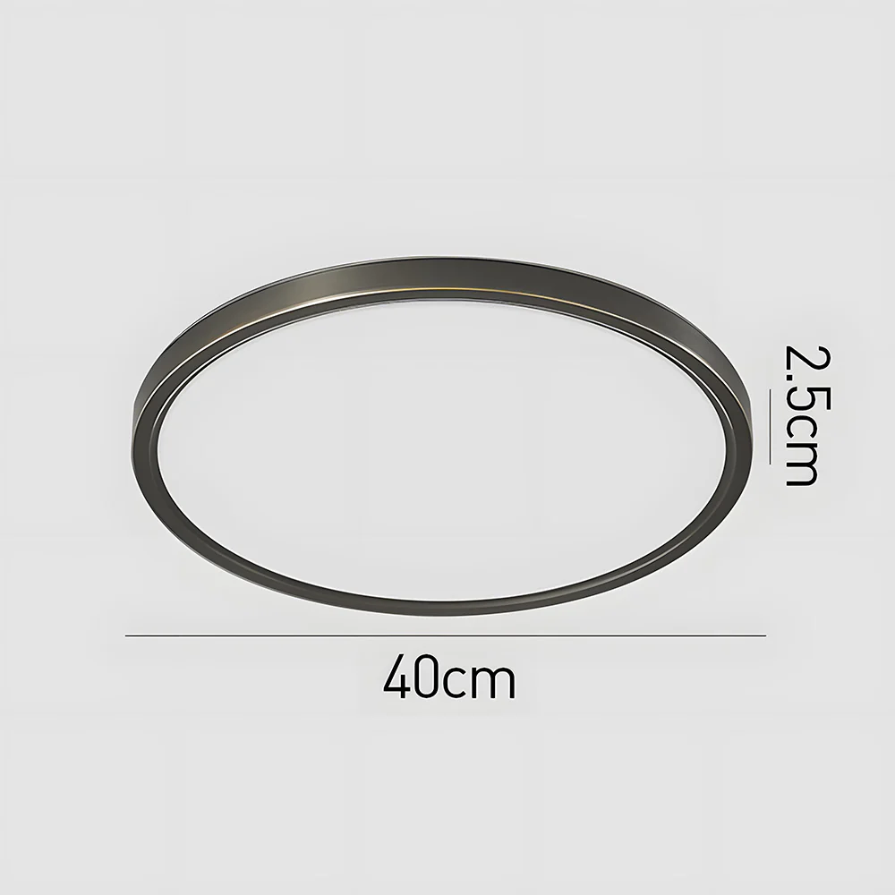 Minimalist Circular Copper LED Ceiling Lamp For Living Room - Image 5