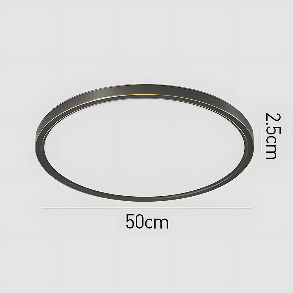 Minimalist Circular Copper LED Ceiling Lamp For Living Room - Image 6