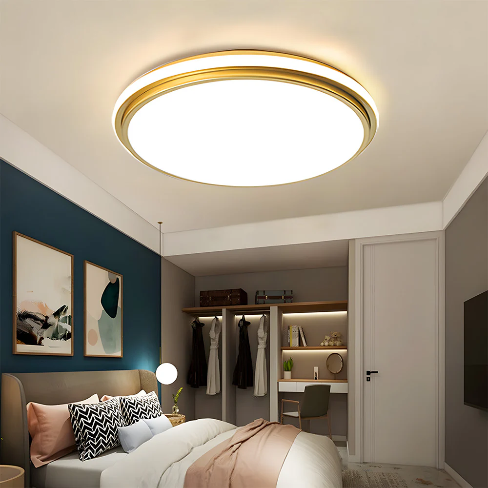 Minimalist Circular White Metal LED Bedroom Ceiling Light - Image 18