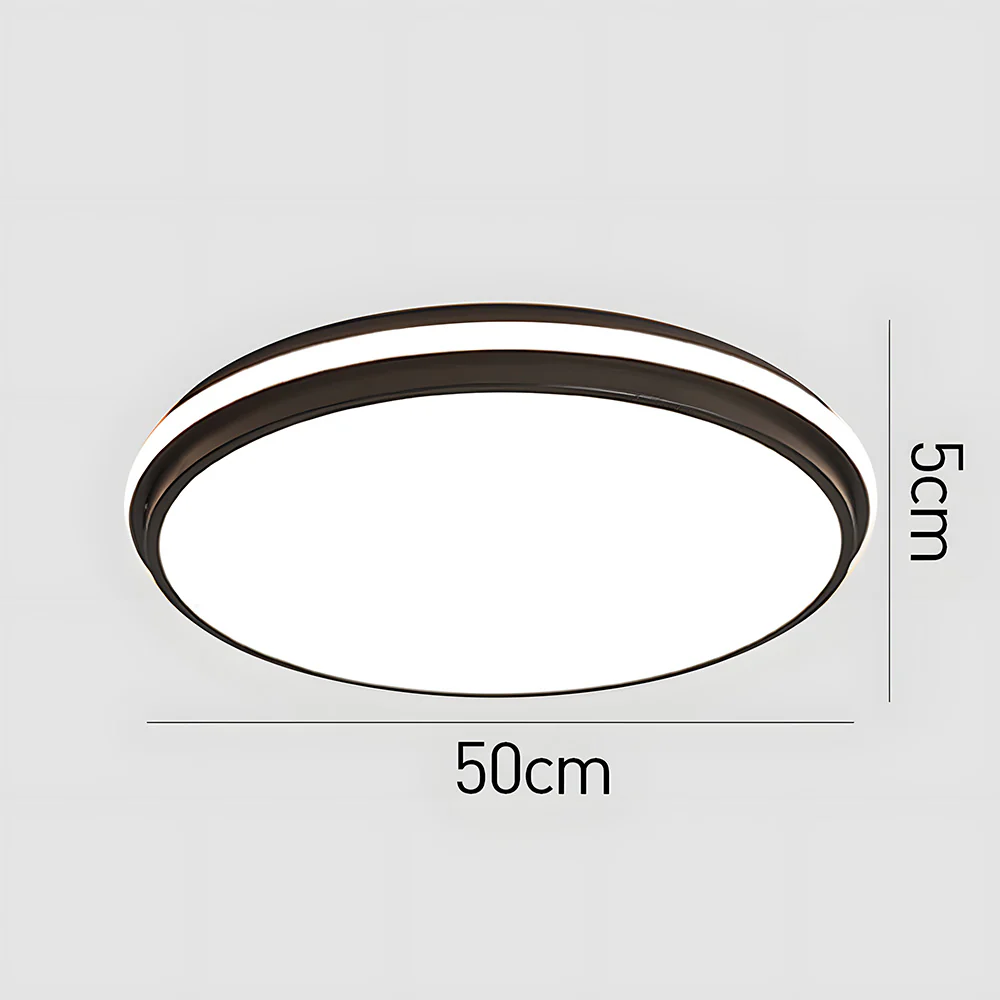 Minimalist Circular White Metal LED Bedroom Ceiling Light - Image 6