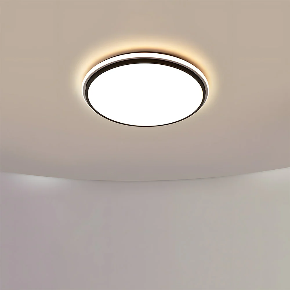 Minimalist Circular White Metal LED Bedroom Ceiling Light - Image 8