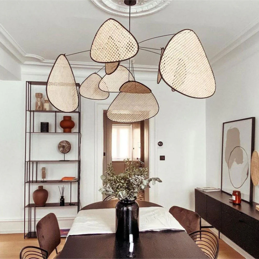 Modern Irregular Shape Rattan Kitchen Pendant Light - Image 11