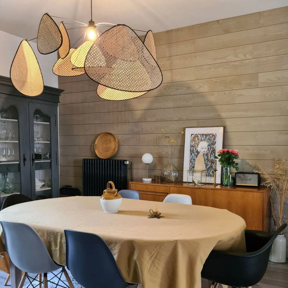 Modern Irregular Shape Rattan Kitchen Pendant Light - Image 12