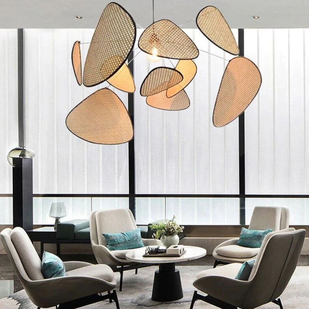 Modern Irregular Shape Rattan Kitchen Pendant Light - Image 15
