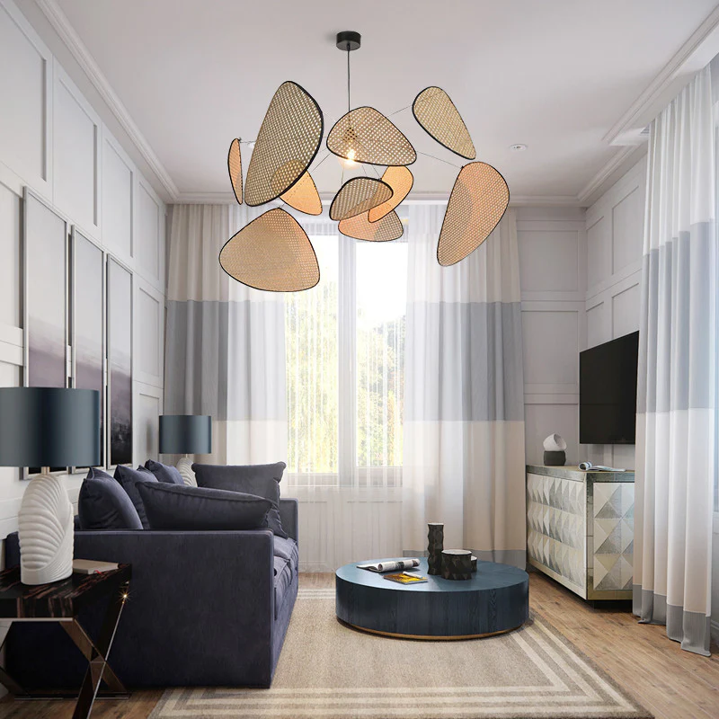 Modern Irregular Shape Rattan Kitchen Pendant Light - Image 6
