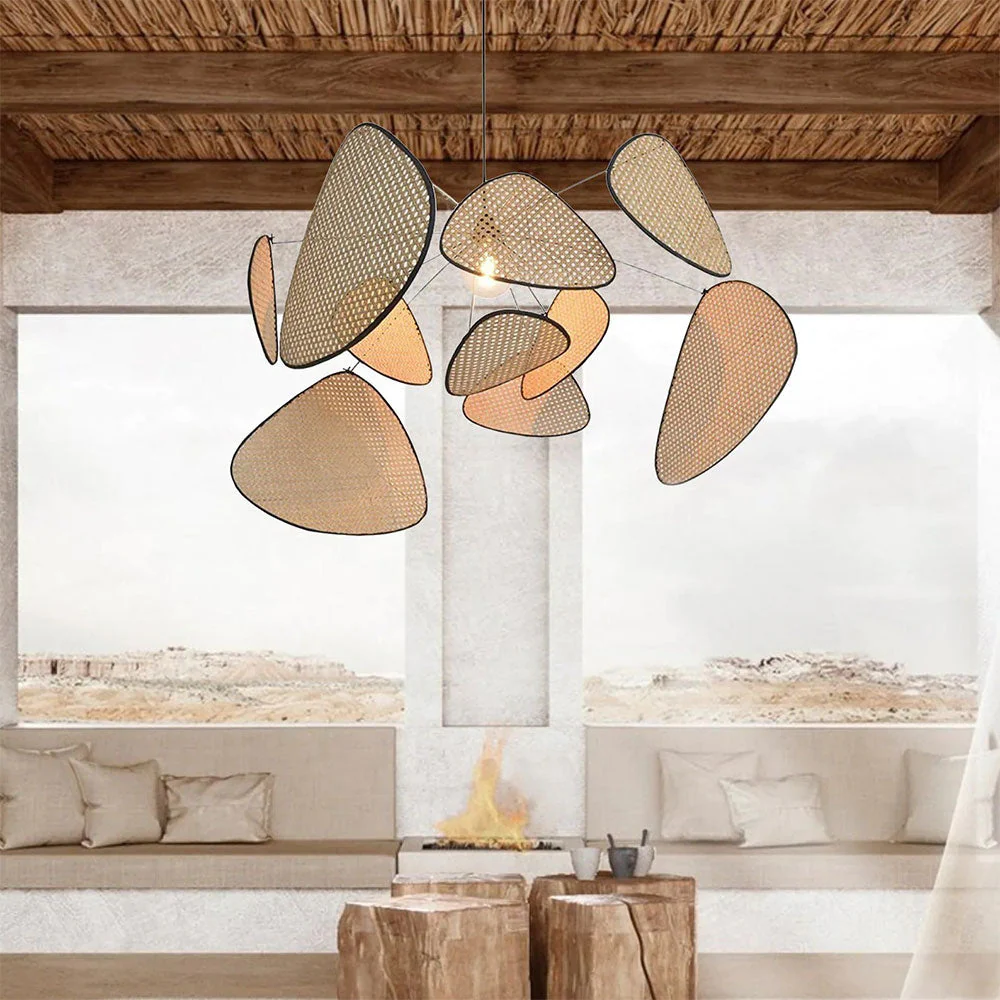 Modern Irregular Shape Rattan Kitchen Pendant Light - Image 8