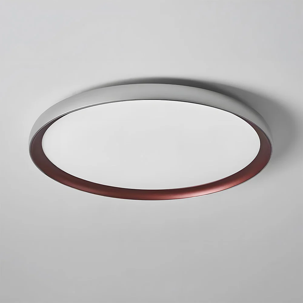 Minimalist Round Brown LED Bedroom Ceiling Lamp - Image 15