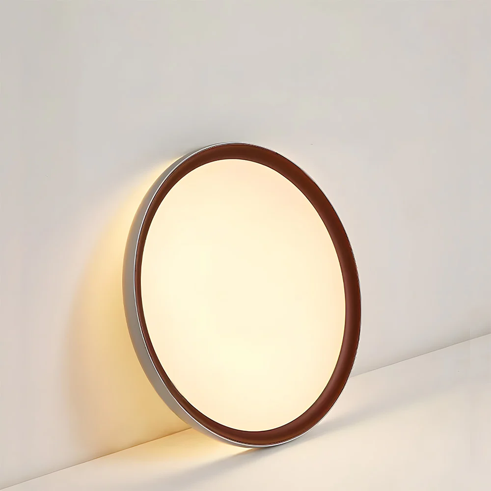 Minimalist Round Brown LED Bedroom Ceiling Lamp - Image 7