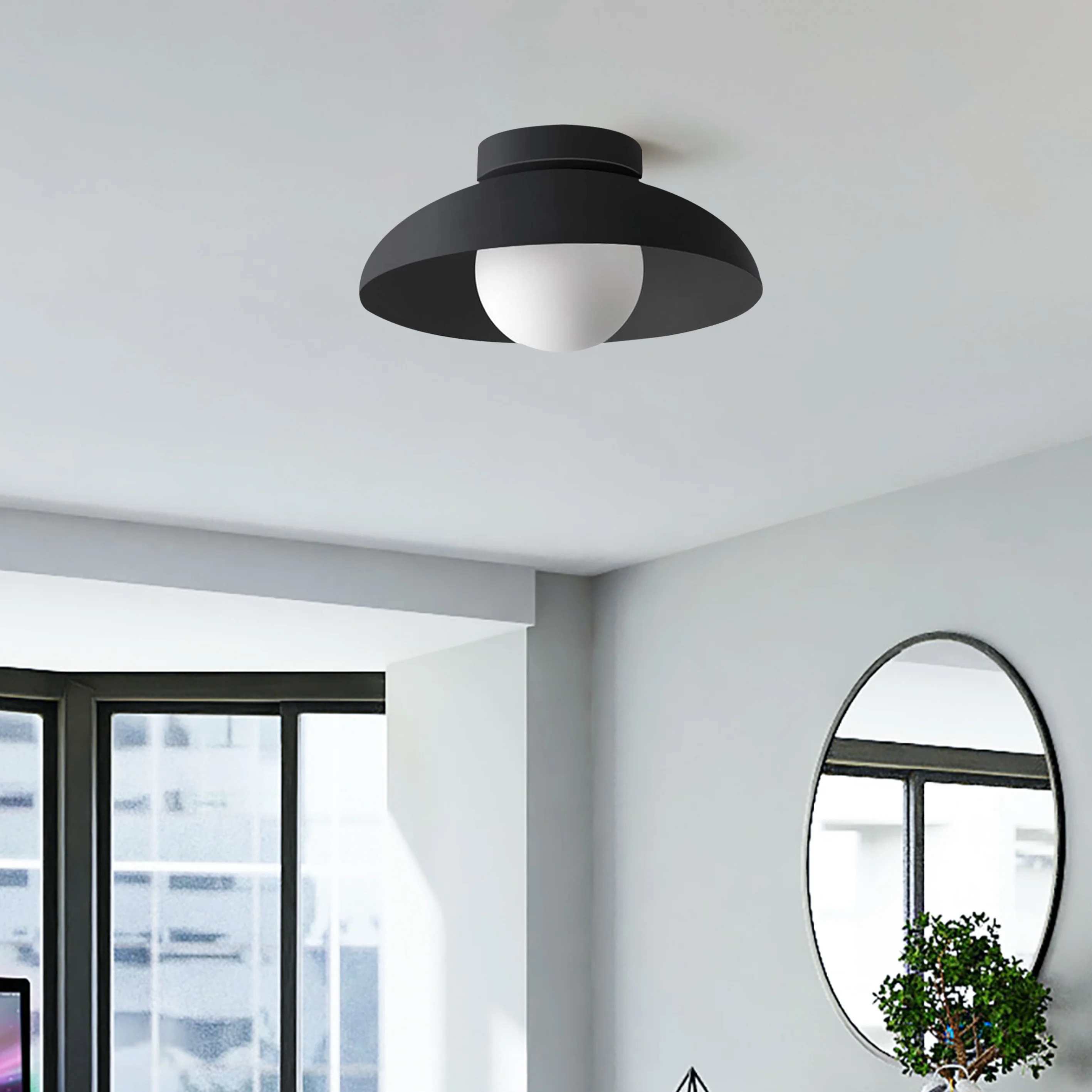 Contemporary Metal Semi Flush Ceiling Light for Hallway - Image 13